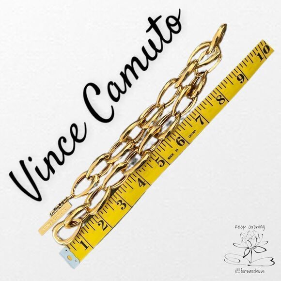 Vince Camuto Large Gold Tone Chain Necklace - Picture 7 of 8